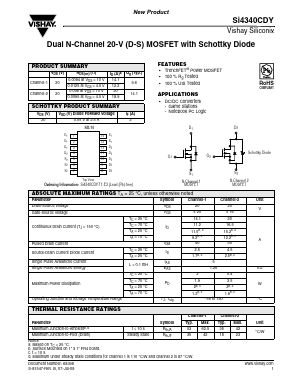 SI4340CDY-T1-E3 Datasheet PDF Vishay Semiconductors