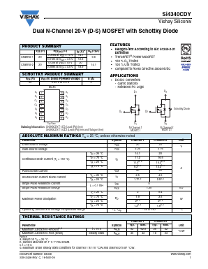 SI4340CDY-T1-GE3 Datasheet PDF Vishay Semiconductors