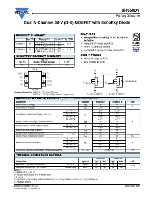 SI4650DY-T1-E3 Datasheet PDF Vishay Semiconductors