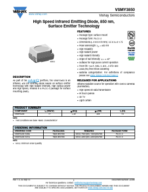 VSMY3850 Datasheet PDF Vishay Semiconductors