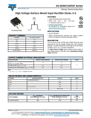 VS-8EWS16STRPBF Datasheet PDF Vishay Semiconductors