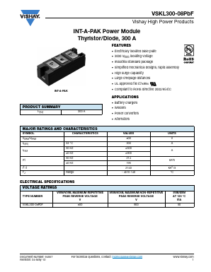 VSKL300-08PBF Datasheet PDF Vishay Semiconductors