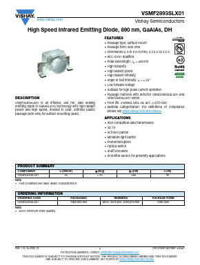 VSMF2893SLX01 Datasheet PDF Vishay Semiconductors