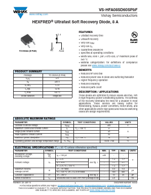 HFA08SD60SPBF Datasheet PDF Vishay Semiconductors