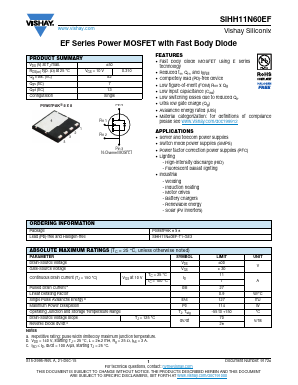 SIHH11N60EF Datasheet PDF Vishay Semiconductors