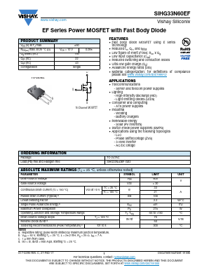 SIHG33N60EF Datasheet PDF Vishay Semiconductors
