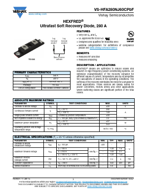 HFA280NJ60CPBF Datasheet PDF Vishay Semiconductors