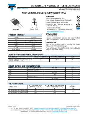 VS-10ETS08PBF Datasheet PDF Vishay Semiconductors