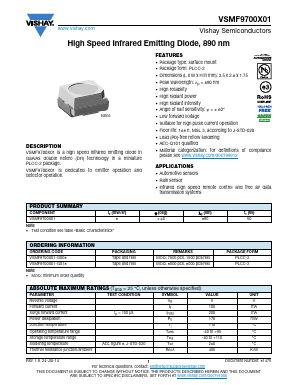 VSMF9700X01 Datasheet PDF Vishay Semiconductors