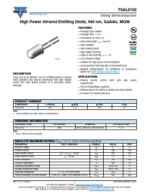 TSAL6102 Datasheet PDF Vishay Semiconductors