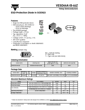 VESD05A1B-02Z Datasheet PDF Vishay Semiconductors