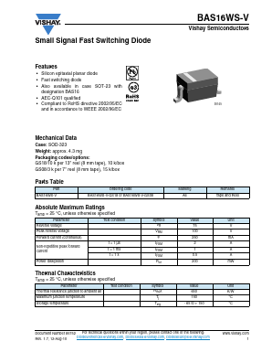 BAS16WS-V-GS08 Datasheet PDF Vishay Semiconductors