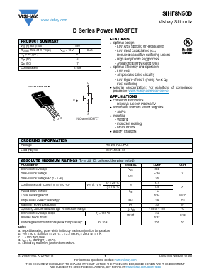 SIHF8N50D-E3 Datasheet PDF Vishay Semiconductors