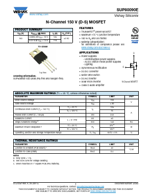 SUP80090E-GE3 Datasheet PDF Vishay Semiconductors