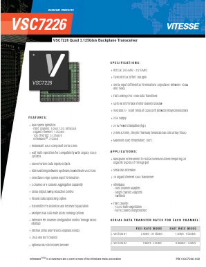 VSC7226 Datasheet PDF Vitesse Semiconductor