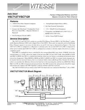 VSC7129T Datasheet PDF Vitesse Semiconductor