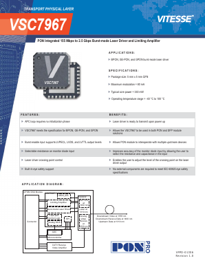 VSC7967 Datasheet PDF Vitesse Semiconductor