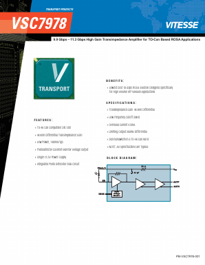 VSC7978 Datasheet PDF Vitesse Semiconductor