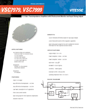 VSC7999 Datasheet PDF Vitesse Semiconductor