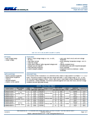 DCMRD5-24S05 Datasheet PDF Wall Industries,Inc.