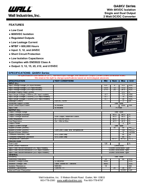 GA512RD6KV Datasheet PDF Wall Industries,Inc.