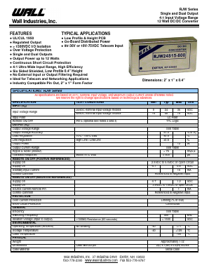 RJW Datasheet PDF Wall Industries,Inc.