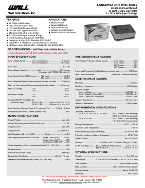 LANC2433UW12 Datasheet PDF Wall Industries,Inc.