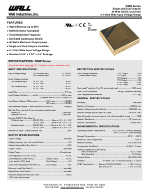 DBW Datasheet PDF Wall Industries,Inc.