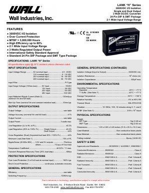 LANK2405W3H Datasheet PDF Wall Industries,Inc.