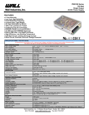 PSS150 Datasheet PDF Wall Industries,Inc.