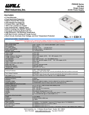 PSS-240-15 Datasheet PDF Wall Industries,Inc.