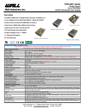 PSRL0601X-05 Datasheet PDF Wall Industries,Inc.