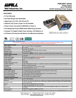 PSRL9827SB Datasheet PDF Wall Industries,Inc.