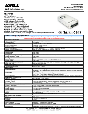 PSSP200-7.5 Datasheet PDF Wall Industries,Inc.