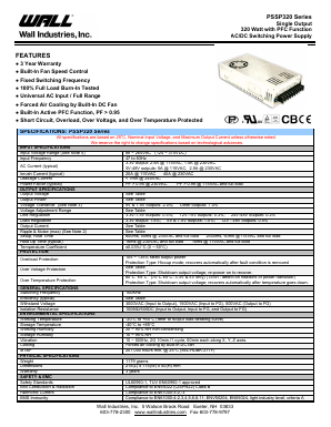 PSSP-320-5 Datasheet PDF Wall Industries,Inc.