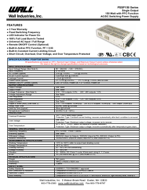 PSSP-150-5 Datasheet PDF Wall Industries,Inc.