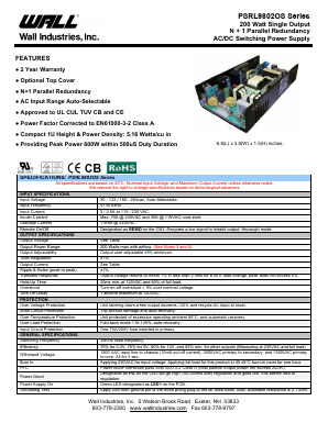 PSRL9802OSD Datasheet PDF Wall Industries,Inc.