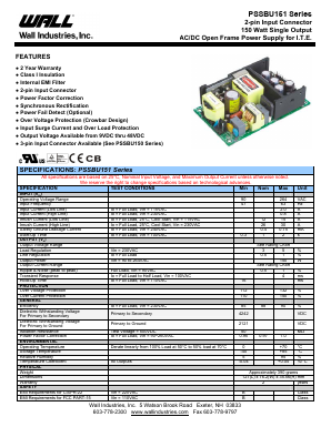 PSSBU151-106 Datasheet PDF Wall Industries,Inc.