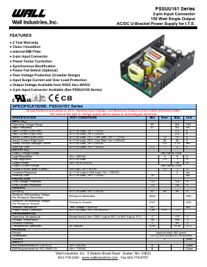 PSSUU151-110 Datasheet PDF Wall Industries,Inc.