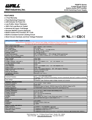 PSSP-75-48 Datasheet PDF Wall Industries,Inc.