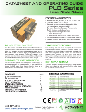 PLD200 Datasheet PDF Wavelength Electronics, Inc.