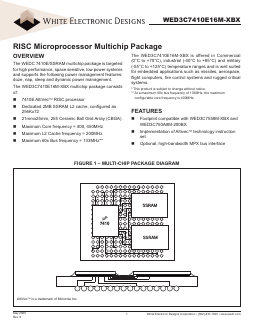 WED3C7410E16M400BI Datasheet PDF White Electronic Designs Corporation