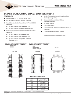 WMS512K8-XXX Datasheet PDF White Electronic Designs Corporation