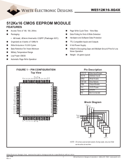 WE512K16-140G4CA Datasheet PDF White Electronic Designs Corporation
