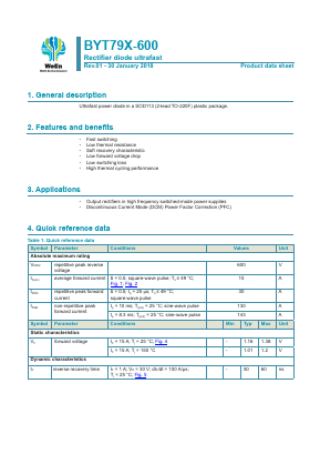 BYT79X-600 Datasheet PDF WeEn Semiconductors