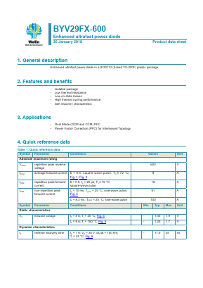 BYV29FX-600 Datasheet PDF WeEn Semiconductors