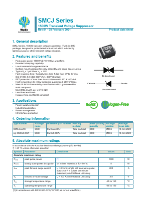 SMCJ11A Datasheet PDF WeEn Semiconductors