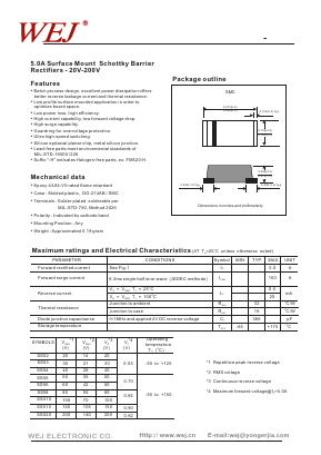 SS510 Datasheet PDF WEJ ELECTRONIC CO.