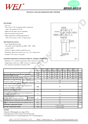 BR34 Datasheet PDF WEJ ELECTRONIC CO.