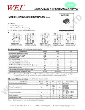 MMBD4448SDW Datasheet PDF WEJ ELECTRONIC CO.